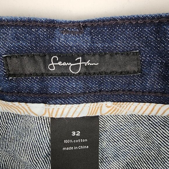 Sean John Jeans Men 32x30 Blue Hamilton Relaxed Straight Rose Gold Buttons Y2K - Picture 4 of 11